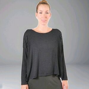 Comfy USA Layering Topper  Purple & Black Pinstripe Size Medium